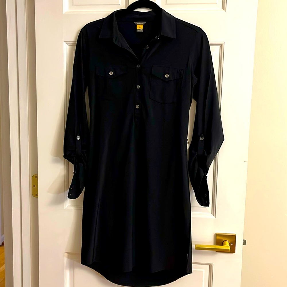 Eddie bauer travel shirt dress black color size Xs
